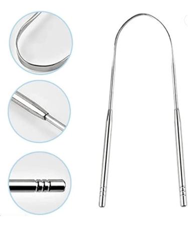 2-Pack Stainless Steel Tongue Cleaners & Storage Case | Antibacterial Dentist Recommended Eco-Friendly Tongue Scraper for Bad Breath Removal - Buy Online on GoSupps.com