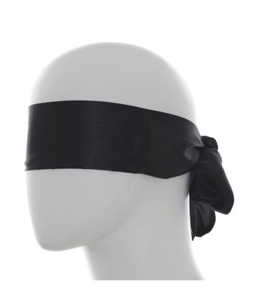 Black Satin Sleeping Mask Eyeshade Long Slim Ribbon Eye Mask Thin Eyepatch Stage Prop Eye Patch Cover Band Sleep Blinder for Cosplay Stage Show