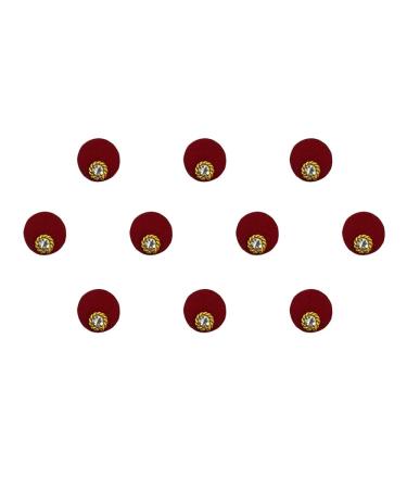 SANKALP CREATION Small Size Red Round Velvet Bindi for Women With Single Stone