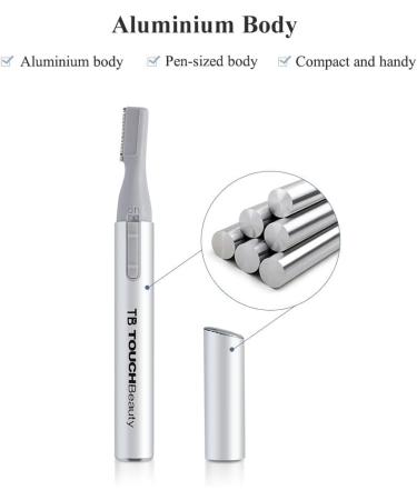 TOUCHBeauty Electric Eyebrow Trimmer Eyebrow Hair Remover Painless Facial Hair Trimmer for Women Portable Ladies Shaver AG-815B (Silver) Sliver - Buy Online on GoSupps.com