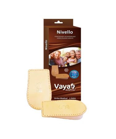 Vaya Medical Nivello orthopedic heel increase 15 mm inserts heeling for shoes made of sheep leather skin heel pillow orthopedic wedge insoles 1 pair of brown 35-37 35 mm