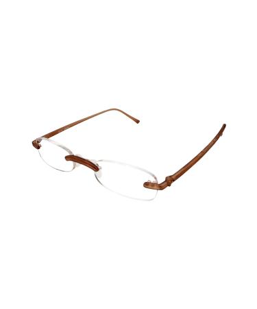 Calabria Flexie Low Profile 714 Reading Glasses&Slim Case+2.75 Root Beer Brown