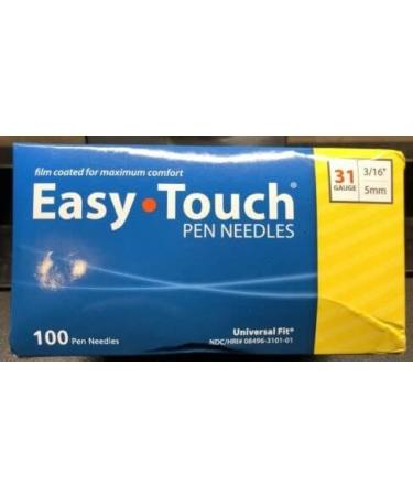 Easy Touch Insulin Pen Needles 31G 3/16-Inch (5mm) - Box of 100 | Diabetes Supplies - Buy Online on GoSupps.com
