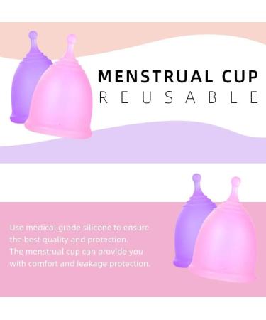 Floraupicious Reusable Menstrual Cup - Eco-Friendly 2 Pack (Large Pink/Purple) for Optimal Female Care - Buy Online on GoSupps.com