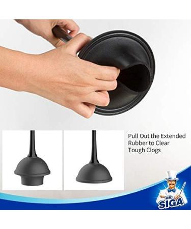 MR.SIGA Toilet Plunger and Bowl Brush Combo - Bathroom Cleaning Set, Black - Buy Online on GoSupps.com