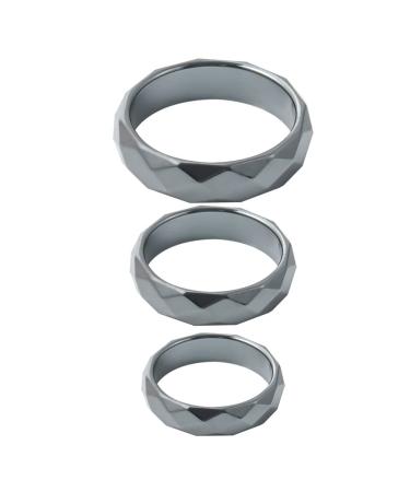 DOITOOL Creative Hematite Rings Hematite Stone Rings Practical Finger Rings Useful Magnetic Rings 3pcs