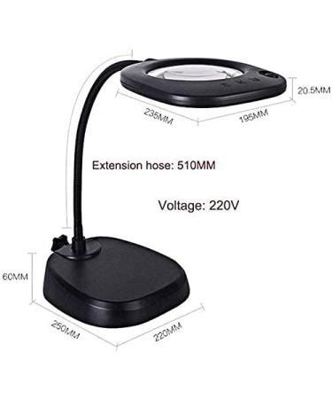 23LED 10X Magnifying Glass Lamp: Daylight Bright Lighted Lens Utility Magnifier Light Height Adjustable Gooseneck for Desk Magnifier - Buy Online on GoSupps.com