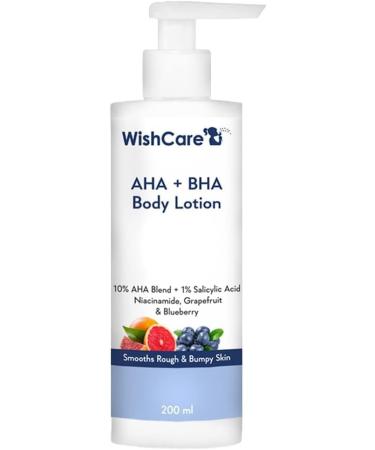 Wish'Care 0% AHA + 1% BHA Body Lotion - Smooths Rough & Bumpy Skin - Glycolic & Lactic Acid Body Lotion with Niacinamide - 200 Ml.