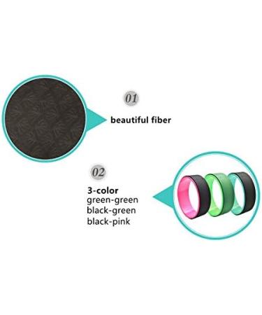 NGT 13 inch Yoga Wheel for Back Pain | Strongest Dharma Yoga Prop Wheel with Free Yoga Bands - Black-Green - Buy Online on GoSupps.com