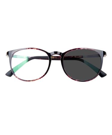 Dibako photochrome reading glasses Bifocal reading glasses unisex glasses anti Blue Light Reading Clubs Men Men Reading Devices Sunglasses (Color: Purple Tortoiseshell Size: +2.50)