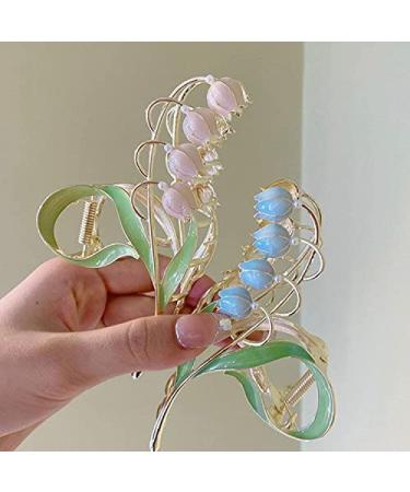 Lily of The Valley & Orchid Flower Hair Clips: Metal Hairpins for Styling Thick & Thin Hair - Ideal for Weddings & Parties | Women's Hair Accessories - Buy Online on GoSupps.com