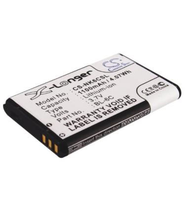 1100mAh Replacement Battery Compatible with BL-6C 2115i 2116 2116i 2125 2125i 2126i 2128i 2855 2875 2875i 3152 3155 3155i 6012 6015 6015i 6016i 6019i 6103 6152