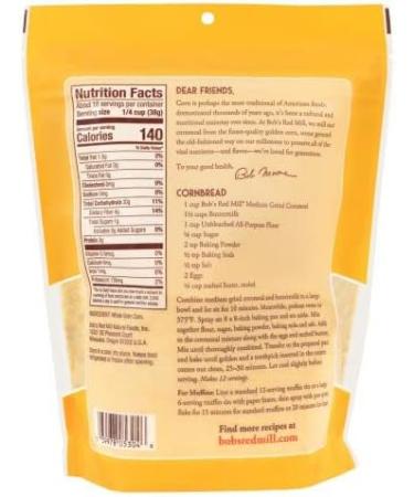 Bob's Red Mill Cornmeal Medium 680 g (Pack of 1) - Buy Online on GoSupps.com
