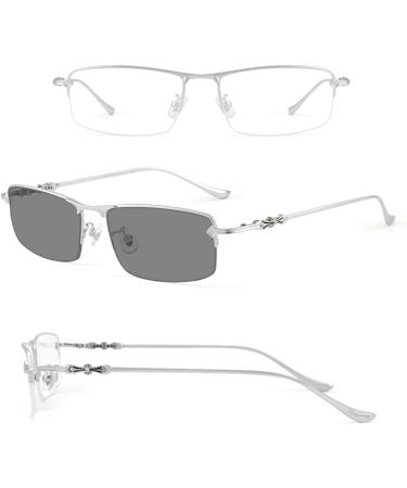 Riccie Varifocal Reading Glasses for Men | Pure Titanium | Multifocal Photochromic Sunglasses | UV400 Diopters +1.0 to +3.0 | Comfortable Aspherical Resin Design - Buy Online on GoSupps.com