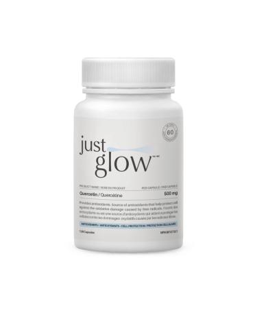 Just Glow Quercetin 500mg 120 Vegan Capsules - Antioxidant Supplement - Made in Canada - 120 Veg Capsules (2 Months)