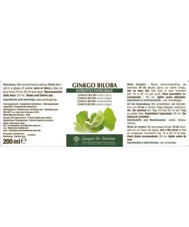 Dr. Giorgini Ginko Biloba Complete Extract 200 Ml - Buy Online on GoSupps.com