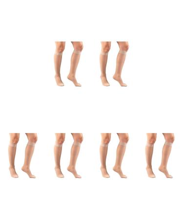 Truform Sheer Compression Stockings 15-20 mmHg Women's Knee High Length Dot Pattern Nude X-Large (Pack of 3)