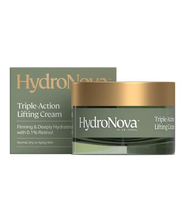HYDRONOVA by Dr. Vonda Triple-Action Lifting Cream with 0.1% Retinol  Peptides  Ceramides | 1.7 fl oz | Skin-Firming Wrinkle Formula for Women | Smooth  Plump  Younger-Looking Skin | PM Moisturizer
