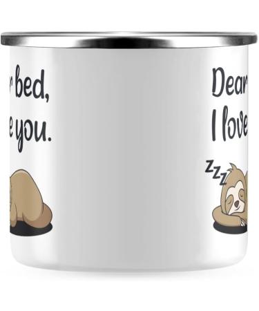 JUNIWORDS Enamel Mug - Dear Bed I Love You | Silver Rim | Perfect Gift for Cozy Moments | International Shipping - Buy Online on GoSupps.com