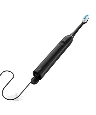 Rechargeable Sonic Electric Toothbrush for Kids & Adults - Long Battery Life Travel Case & USB Adapter - 4 Brush Heads Included (Black - Buy Online on GoSupps.com