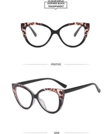 SERONI TR90 Cat Eye Blue Light Blocking Glasses for Men & Women | UV Protection Computer Reading Glasses - Black-Leopard 53mm - Buy Online on GoSupps.com