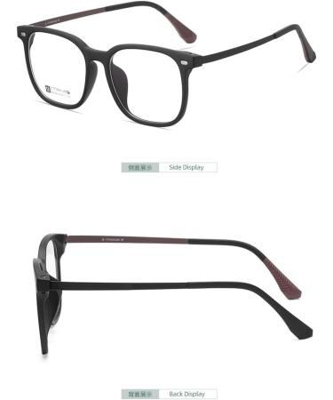 Buy Titanium Temples Square TR90 Frame Blue Light Blocking Glasses - UV Protection for Men & Women - 53mm Black Reading Glasses - Buy Online on GoSupps.com