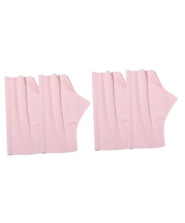 Healeved 2 Pairs Ice Silk Nail Gloves Nail Art Fingerless Gloves Gel Nail Lamp Gloves Uv Protective Sleeves Glove Gloves for Nail Manicure Gloves Anti Uv Pink Nylon Miss Care Anti Gloves