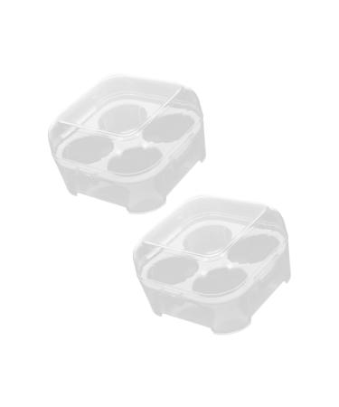 Uonlytech Clear Plastic Tray 2pcs Box 4 Grid Egg Storage Box Clear Plastic Containers Egg Keeper Egg Case Egg Box re-usable