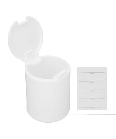 EVTScan Cotton Swab Holder Can Dustproof Small Round Storage Container Dispenser with Button Lid for Round Pads Rubber Bands