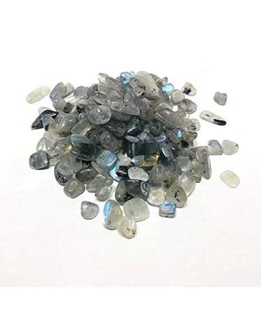 7mm-9mm Natural Moon Stone Crystal Labradorite Tumbled Stone Gravel 200g Ornaments Natural Stones and Minerals