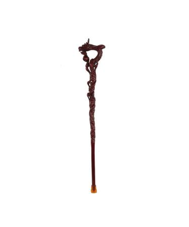 Ddtiz Carved Dragon Crutches Walking Stick Solid Wood Non-Slip Crutches Ergonomic Handle Walking Canes for Elderly and Disabled Elegant