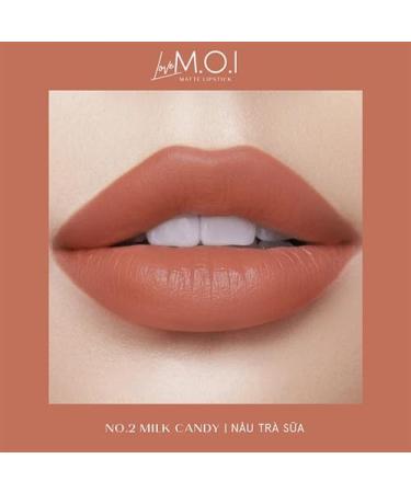 M.O.I Premium Love Matte Lipstick No.2 - Milk Candy | Limited Edition Long-Lasting Matte Finish - Perfect for All Skin Types - 1 Ounce - Buy Online on GoSupps.com