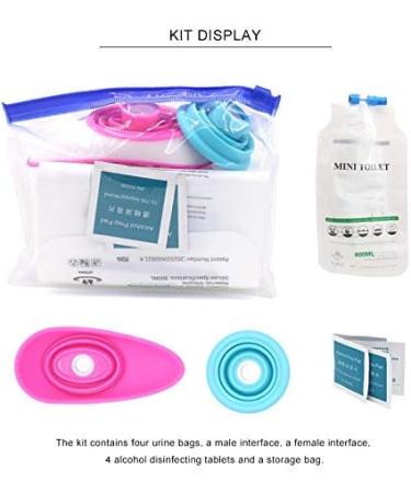 Portable Female Urinal Device | Stand to Pee | Emergency Funnel Urine Bags | Travel Pee Bag for Women, Men & Kids | Pink - Buy Online on GoSupps.com