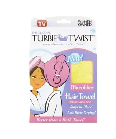 Turbie Twist Super-Absorbent Hair Towel Microfiber Twist & Loop (Colors May Vary)