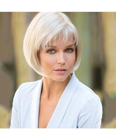 Wqwig Synthetic wig pony hairstyle curly bob side combed wig short gray synthetic hair 10-inch maiden design classic women gray a