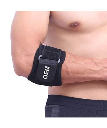 Compression Anti-Collision Neoprene Brace Wrap Adjustable Elbow Support Straps (Black Adjustable)