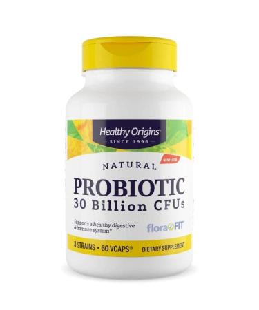 Healthy Origins Probiotic 8 Strains of Bacteria 30 Billion Bacterial Cultures per Capsule 60 Vegetarian Capsules Laboratory Tested SOYA-Free Vegetarian Gluten-Free Non-GMO - Buy Online on GoSupps.com
