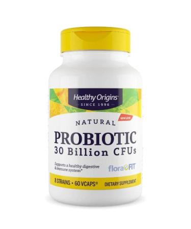 Healthy Origins Probiotic 8 Strains of Bacteria 30 Billion Bacterial Cultures per Capsule 60 Vegetarian Capsules Laboratory Tested SOYA-Free Vegetarian Gluten-Free Non-GMO