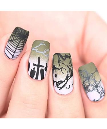 Alexnailart Halloween Nail Stamping Plate - Spider, Spider Web, Grimace Pumpkin Patterns | Manicure DIY Art Tool - Buy Online on GoSupps.com