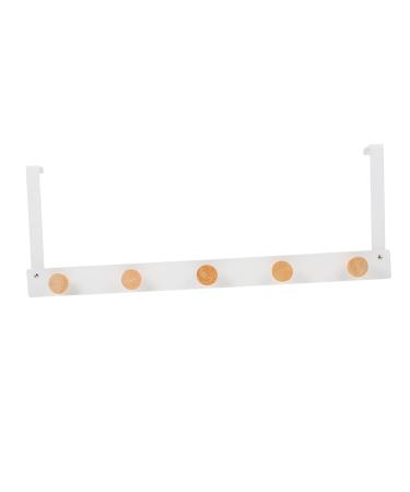 HOMOCONO Door Hook Wall Towel Holder Over Door Coat Rack Hanging Organizer for Coat Clothes Hooks Iron White 50.20X18.50X4.00CM White