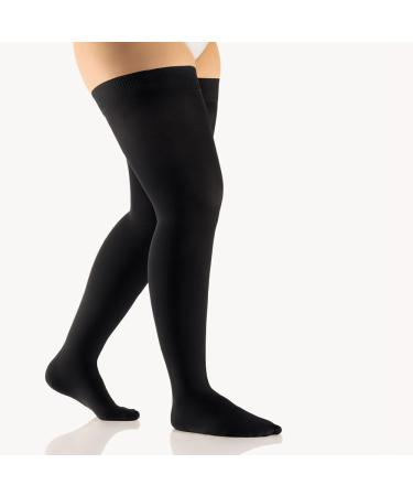 BORT AktiVen Extra CCL2 AG thigh highs short closed toe with nubbed adhesive band 6 black