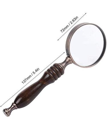Magnifiers for Craft Work Reading Magnifier Magnifying Glass Sandalwood Handle Classical Retro Style Hand-held Metal Magnifying Glass Collection Like Crafts Elderly Reading Newspaper Vision - Buy Online on GoSupps.com