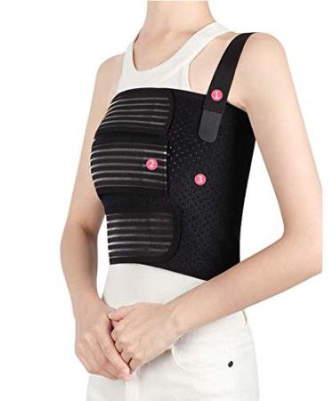 Solmyr Rib Brace Broken Rib Belt, Rib Support Brace for Men and Women, Breathable Chest Wrap Belt for Sore or Bruised Ribs Support, Sternum Injuries, Dislocated Ribs Protection, Pulled Muscle Pain (L 33" to 43") Large