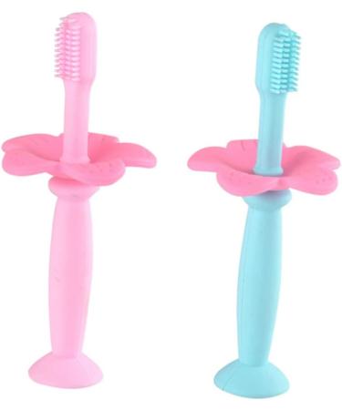 Frcolor Silicone Toothbrush Set for Kids - 3 Pack Allround Oral Care - Baby & Children's Toothbrushes - Gentle Cleaning for Healthy Smiles - Pink - Buy Online on GoSupps.com