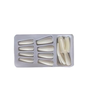 AUklOPVZZ 1 Set French Tip Press on Nails Coffin Fake Toe Tips Stick Full Cover Ballet Style Art Decals Beauty Tool Manicure Type 1