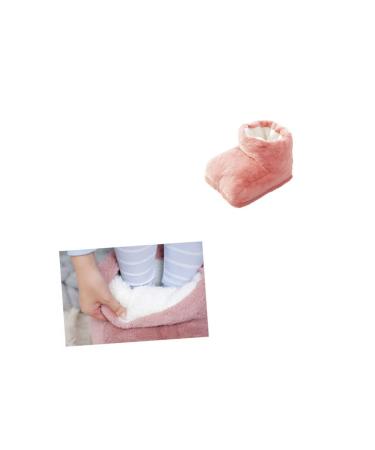 Toddmomy electrical foot warmer usb heated plush shoe Foot warm matt plush foot shoes Heated foot warmers Foot heating pillows warm footrest Foot Warming edition office massage device Size 1 pink