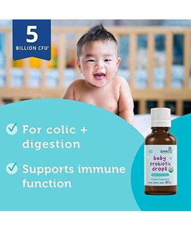 Organic Probiotic for Infants & Babies | Colic, Reflux, Diarrhea & Gas Relief | 5 Billion CFU Multi-Strain | Liquid Drops | Ages 0-24 Months - Buy Online on GoSupps.com