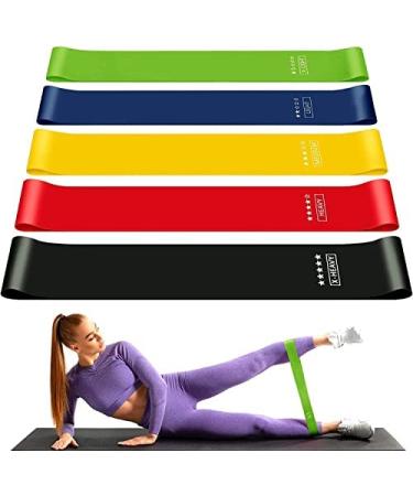 CKDCARES_ Exercise Resistance Band Set (5 Levels) with Carry Bag - Set of 5 Fitness Elastic Bands for Working Out Exercise Gym Training Yoga Pilates Strength Training & Physical Therapy