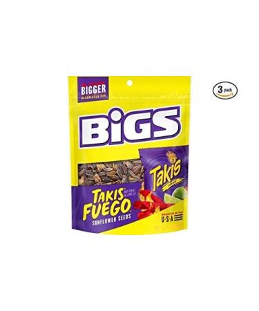 BIGS Takis Fuego Sunflower Seeds 3.63 oz - Pack of 3 | Spicy Takis Fuego Flavor | Crunchy Snack Option - Buy Online on GoSupps.com