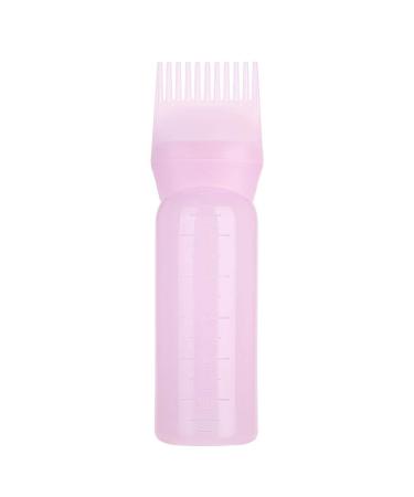 Serlium Hair Oil Applicator Bottle 160ml Root Comb Applicator Bottle Lightweight Oil Bottle for Hair for Scalp Treatment Essential and Hair Coloring Dye(Pink)